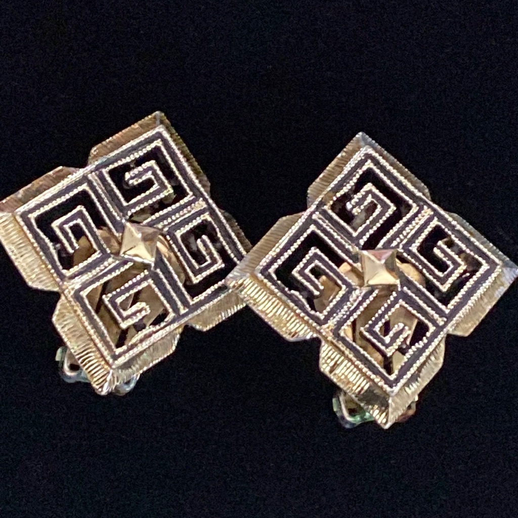 Rare Vintage Kramer Geometric Earrings